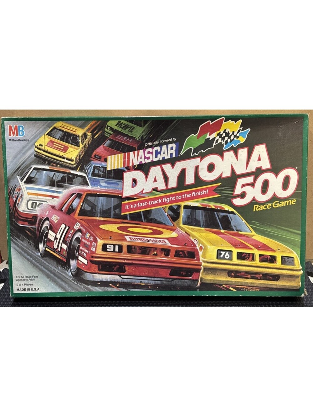 VINTAGE NASCAR Daytona 500 Race Game COMPLETE Milton Bradley 1990 Racing Track